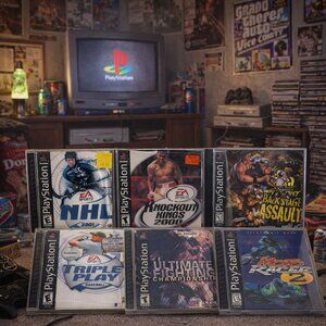 PS1 Sports & Combat Bundle – 6 Complete Games | NHL, UFC, WCW and more
